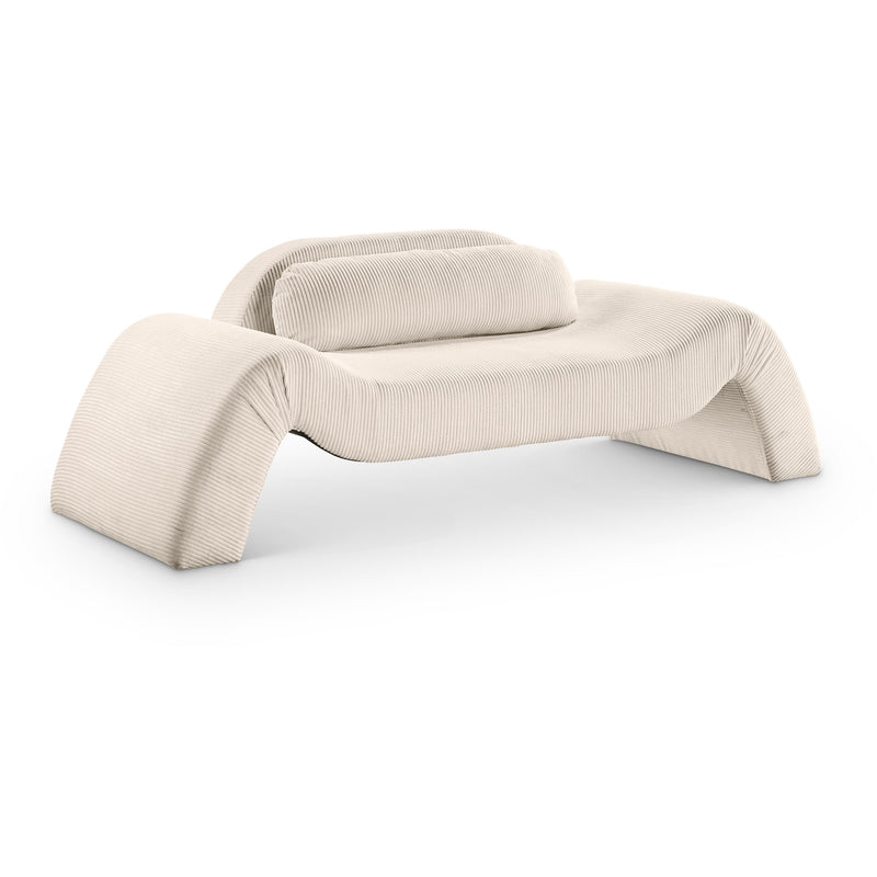 Meridian Austin Beige Corduroy Fabric Loveseat IMAGE 1