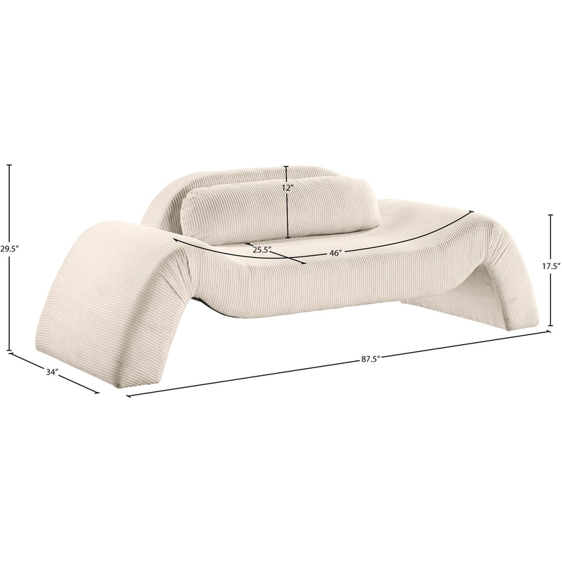 Meridian Austin Beige Corduroy Fabric Loveseat IMAGE 7