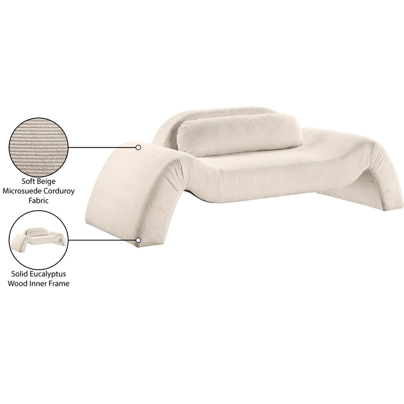 Meridian Austin Beige Corduroy Fabric Loveseat IMAGE 8