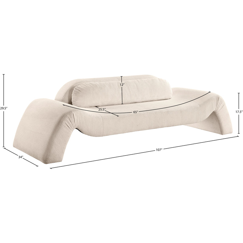 Meridian Austin Beige Corduroy Fabric Sofa IMAGE 7