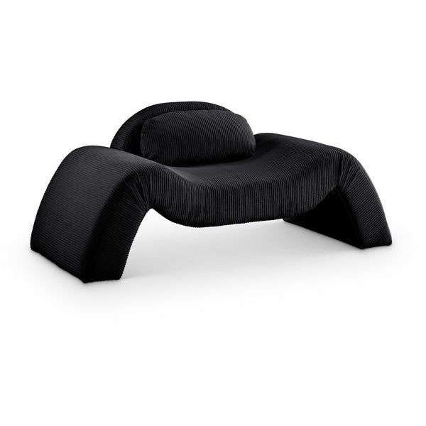 Meridian Austin Black Corduroy Fabric Chair IMAGE 1