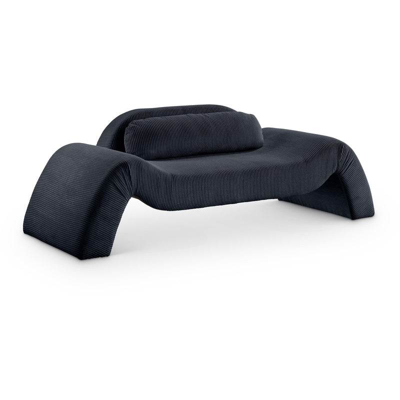 Meridian Austin Black Corduroy Fabric Loveseat IMAGE 1