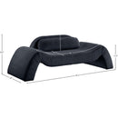 Meridian Austin Black Corduroy Fabric Loveseat IMAGE 7