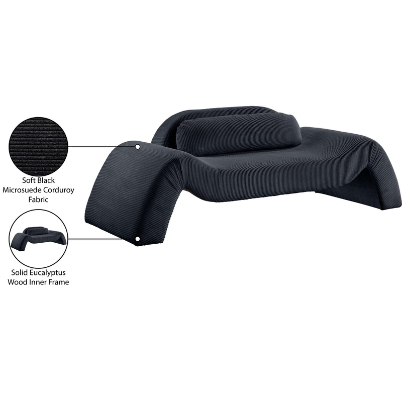 Meridian Austin Black Corduroy Fabric Loveseat IMAGE 8