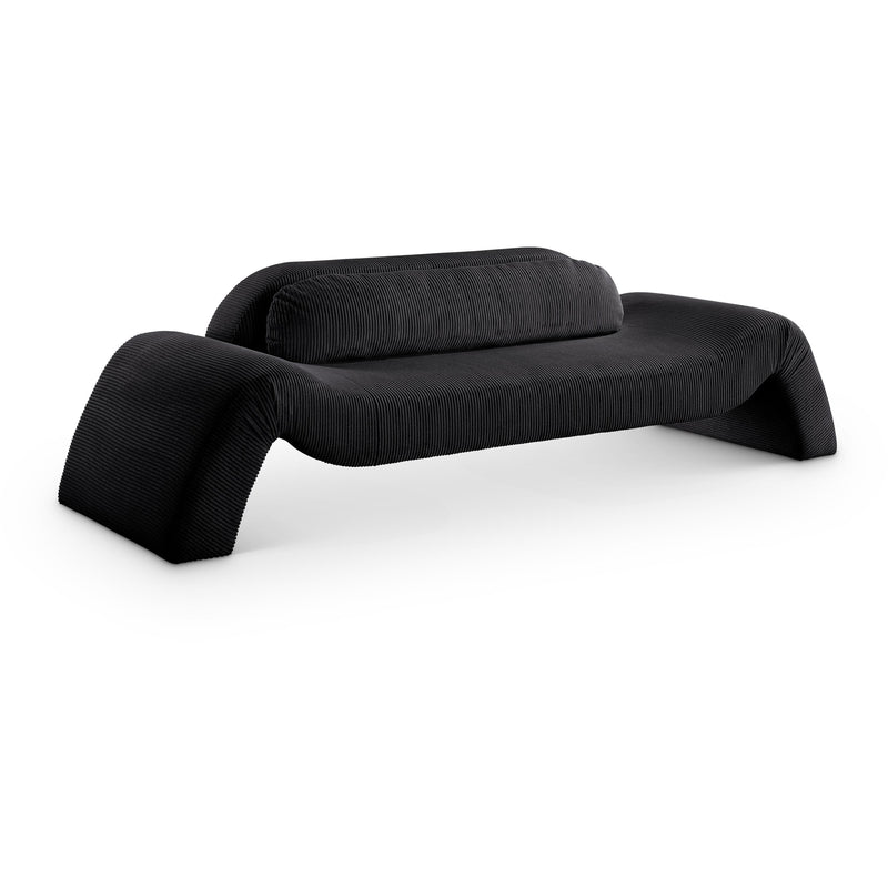 Meridian Austin Black Corduroy Fabric Sofa IMAGE 1