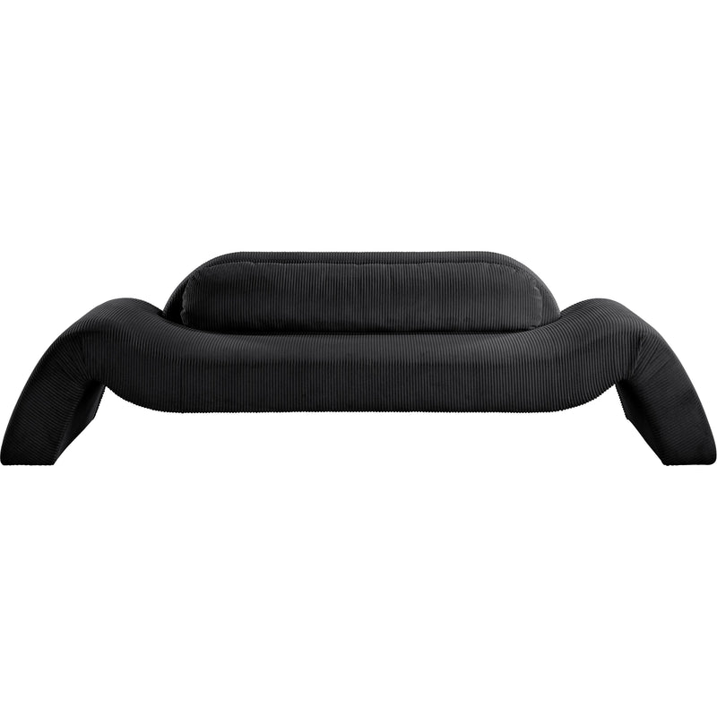 Meridian Austin Black Corduroy Fabric Sofa IMAGE 3