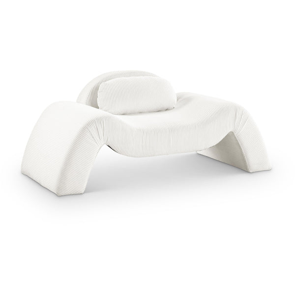Meridian Austin Cream Corduroy Fabric Chair IMAGE 1