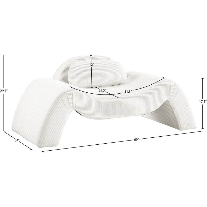 Meridian Austin Cream Corduroy Fabric Chair IMAGE 7
