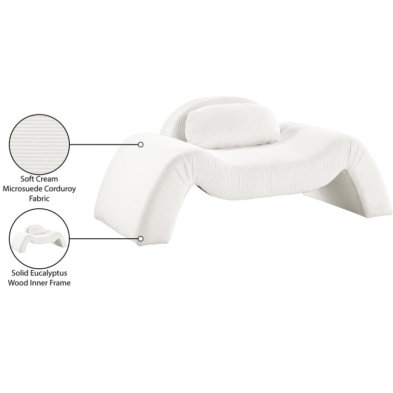 Meridian Austin Cream Corduroy Fabric Chair IMAGE 8