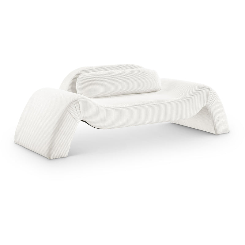 Meridian Austin Cream Corduroy Fabric Loveseat IMAGE 1