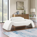 Meridian Austin Cream Corduroy Fabric Loveseat IMAGE 2