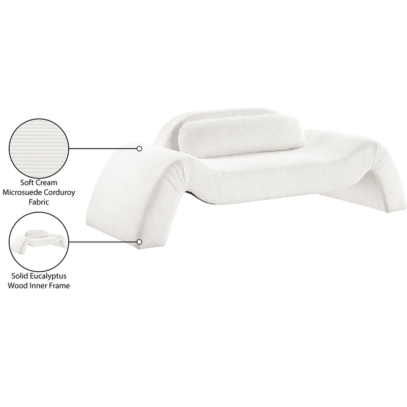 Meridian Austin Cream Corduroy Fabric Loveseat IMAGE 8