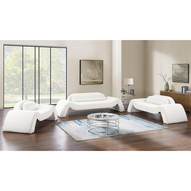 Meridian Austin Cream Corduroy Fabric Loveseat IMAGE 9