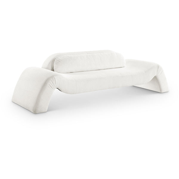 Meridian Austin Cream Corduroy Fabric Sofa IMAGE 1