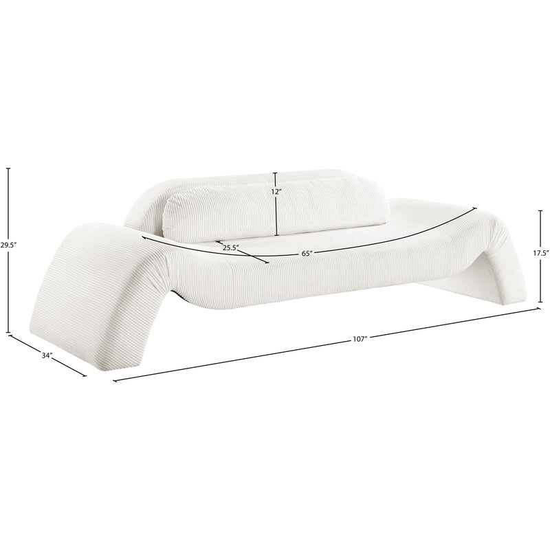 Meridian Austin Cream Corduroy Fabric Sofa IMAGE 7