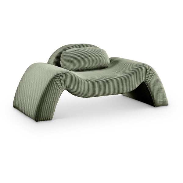 Meridian Austin Green Corduroy Fabric Chair IMAGE 1