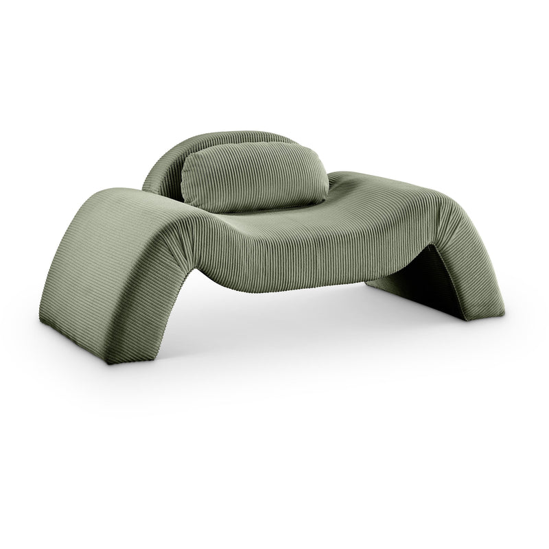 Meridian Austin Green Corduroy Fabric Chair IMAGE 1