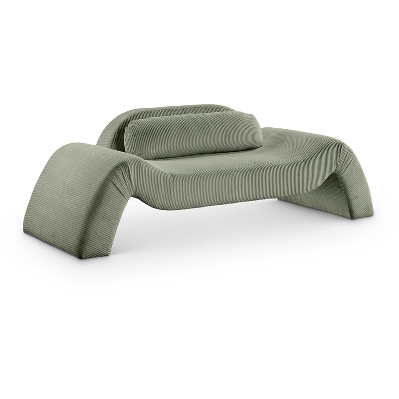 Meridian Austin Green Corduroy Fabric Loveseat IMAGE 1