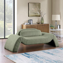 Meridian Austin Green Corduroy Fabric Loveseat IMAGE 2