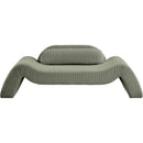 Meridian Austin Green Corduroy Fabric Loveseat IMAGE 3