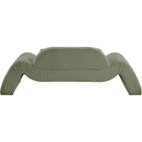Meridian Austin Green Corduroy Fabric Loveseat IMAGE 5