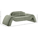 Meridian Austin Green Corduroy Fabric Loveseat IMAGE 7