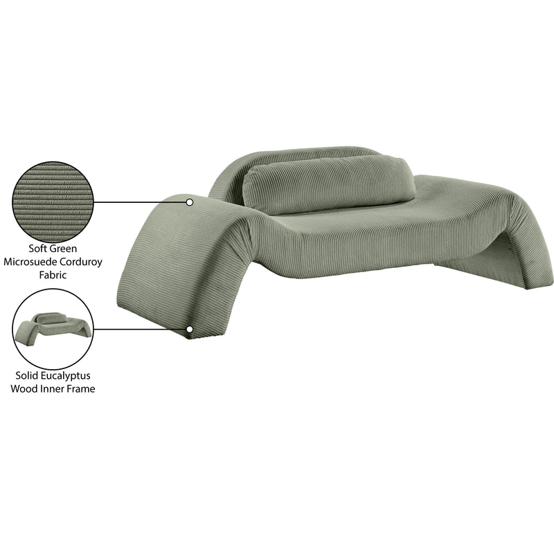 Meridian Austin Green Corduroy Fabric Loveseat IMAGE 8