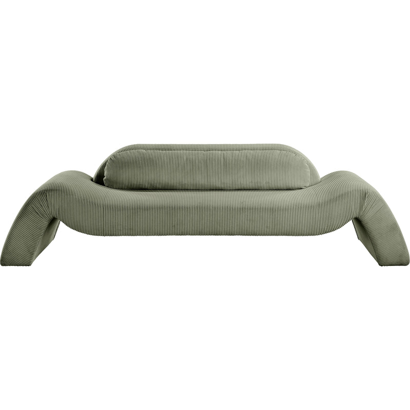 Meridian Austin Green Corduroy Fabric Sofa IMAGE 3