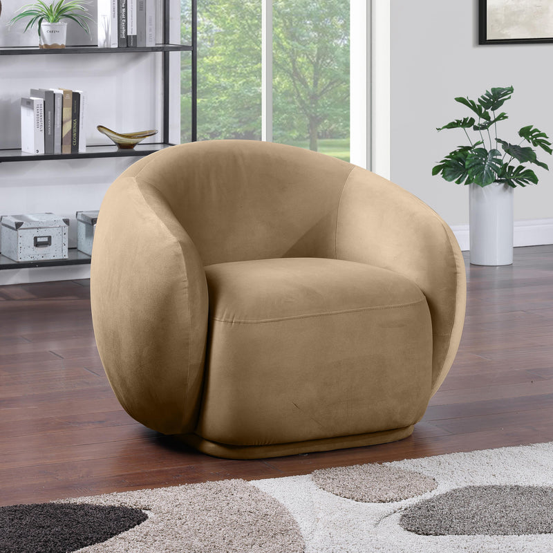 Meridian Emery Beige Velvet Chair IMAGE 2