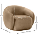 Meridian Emery Beige Velvet Chair IMAGE 7