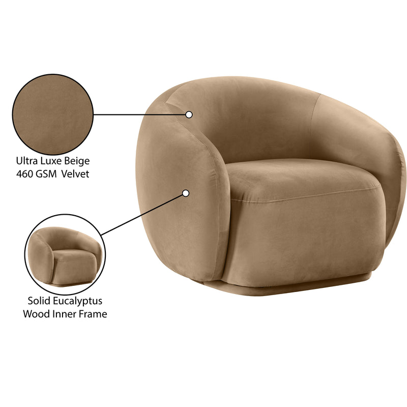 Meridian Emery Beige Velvet Chair IMAGE 8