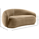 Meridian Emery Beige Velvet Loveseat IMAGE 7
