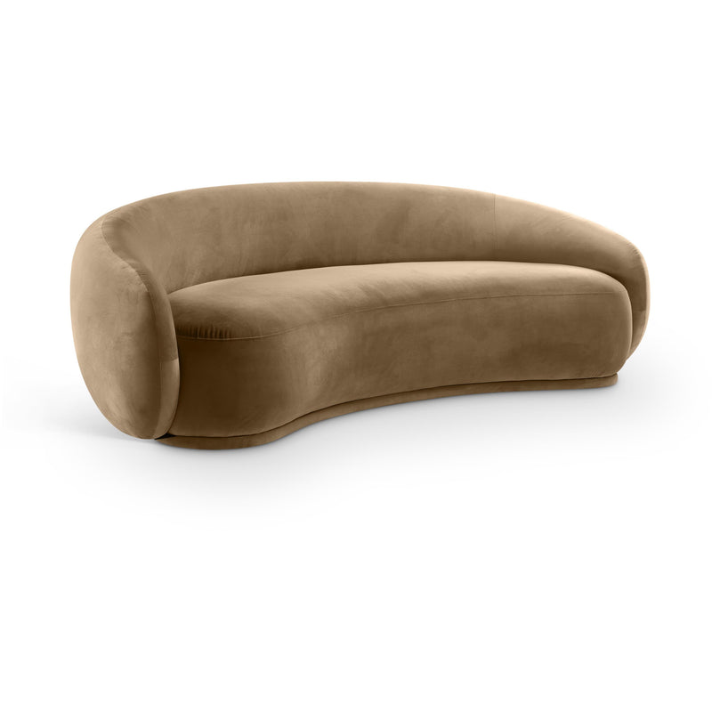 Meridian Emery Beige Velvet Sofa IMAGE 1