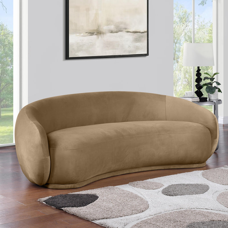 Meridian Emery Beige Velvet Sofa IMAGE 2