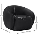 Meridian Emery Black Velvet Chair IMAGE 7