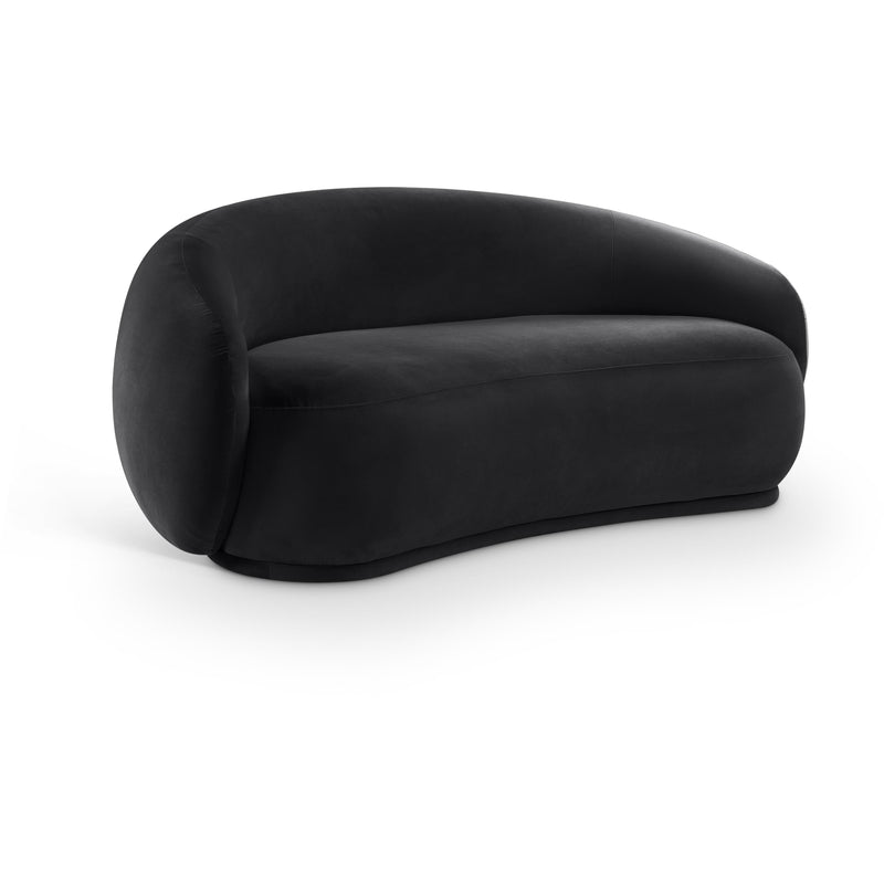 Meridian Emery Black Velvet Loveseat IMAGE 1