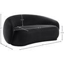 Meridian Emery Black Velvet Loveseat IMAGE 7