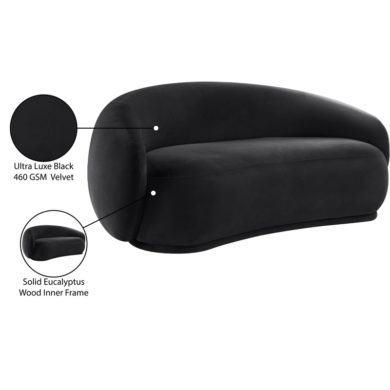 Meridian Emery Black Velvet Loveseat IMAGE 8