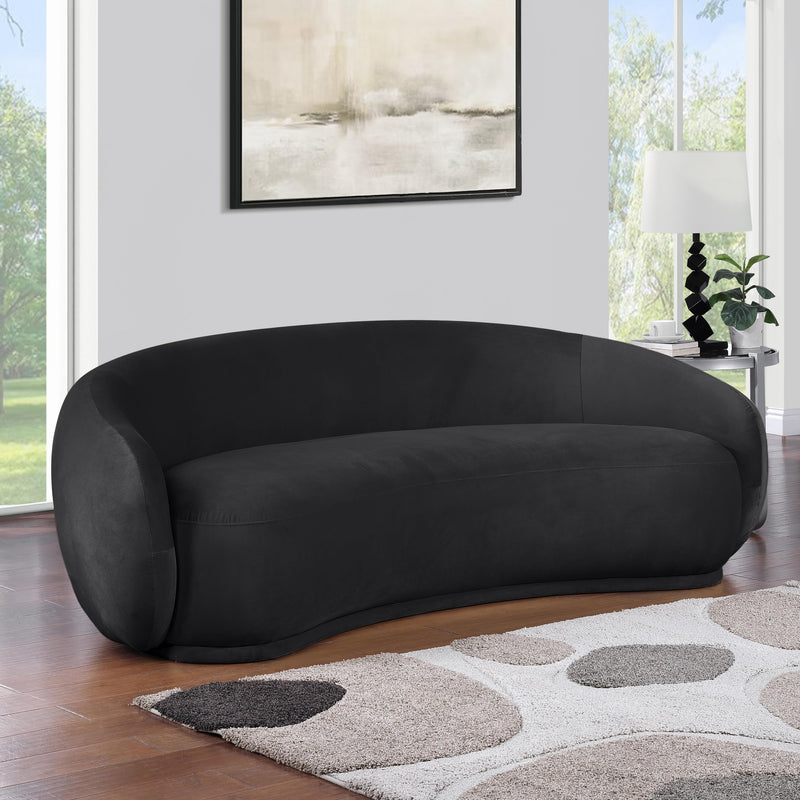 Meridian Emery Black Velvet Sofa IMAGE 2