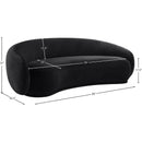 Meridian Emery Black Velvet Sofa IMAGE 7