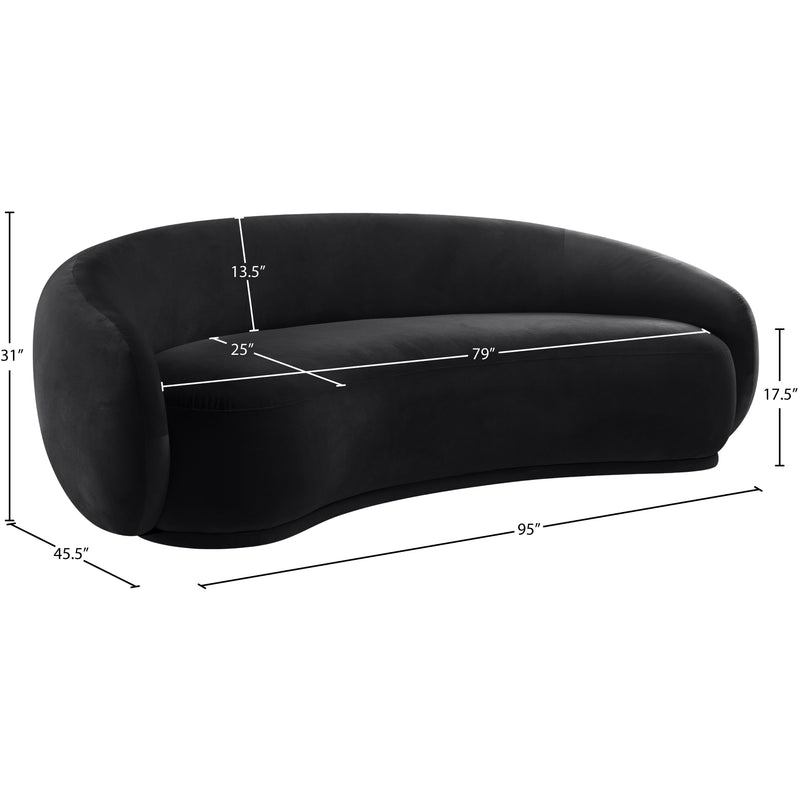 Meridian Emery Black Velvet Sofa IMAGE 7