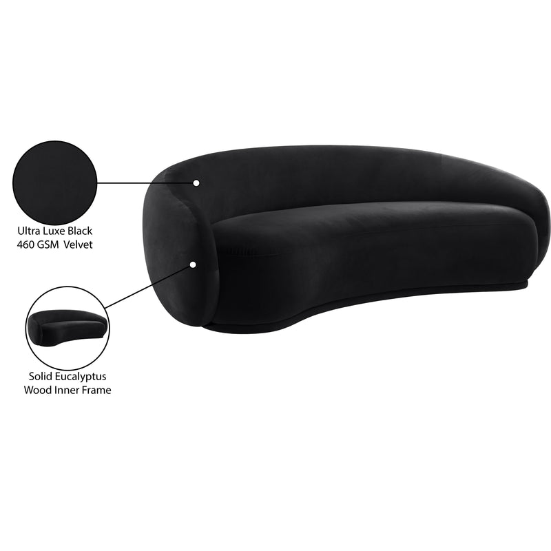 Meridian Emery Black Velvet Sofa IMAGE 8