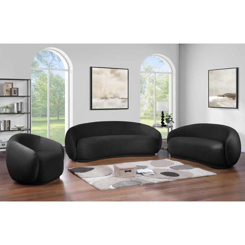 Meridian Emery Black Velvet Sofa IMAGE 9