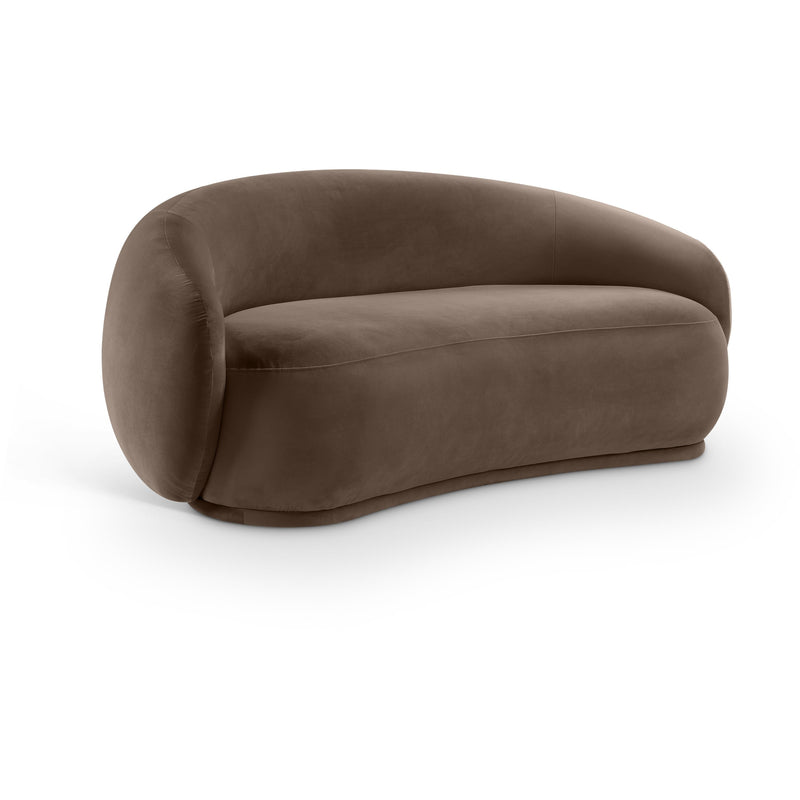 Meridian Emery Brown Velvet Loveseat IMAGE 1