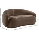 Meridian Emery Brown Velvet Loveseat IMAGE 7