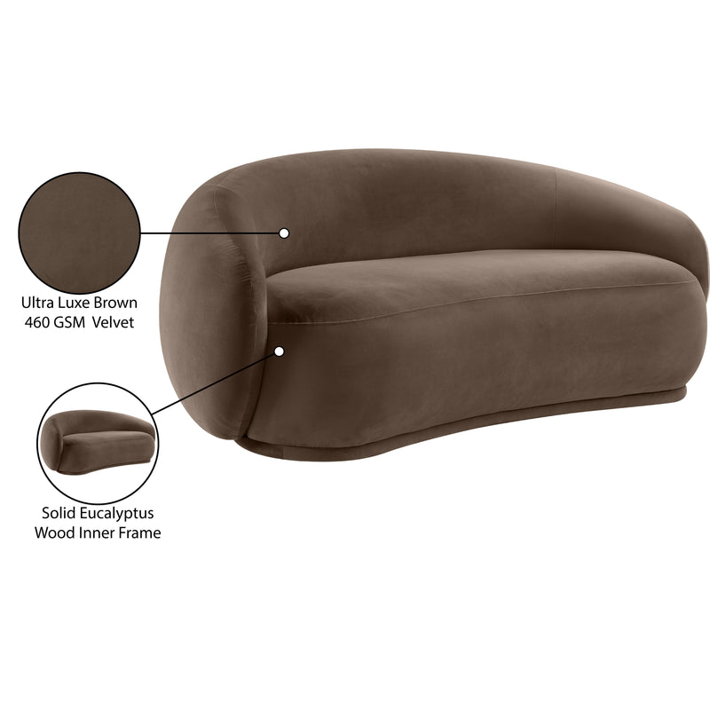 Meridian Emery Brown Velvet Loveseat IMAGE 8