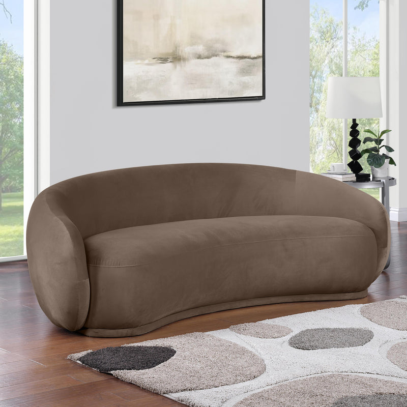 Meridian Emery Brown Velvet Sofa IMAGE 2