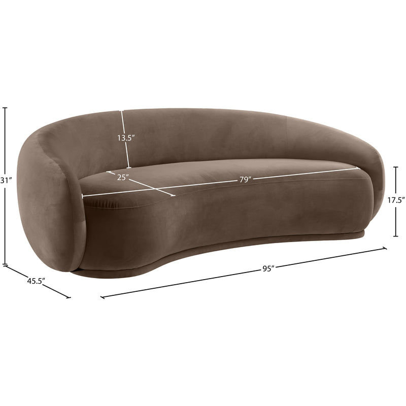 Meridian Emery Brown Velvet Sofa IMAGE 7