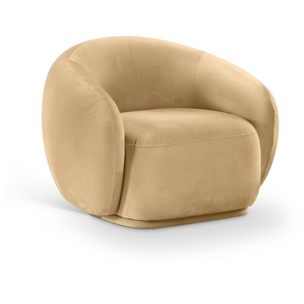 Meridian Emery Camel Velvet Chair IMAGE 1
