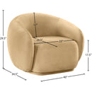 Meridian Emery Camel Velvet Chair IMAGE 7